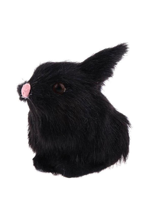 Lifelike Simulation Plush Stuffed Rabbit Hare Bunny Animals Model Figure Plush Figures Soft Decoration Black