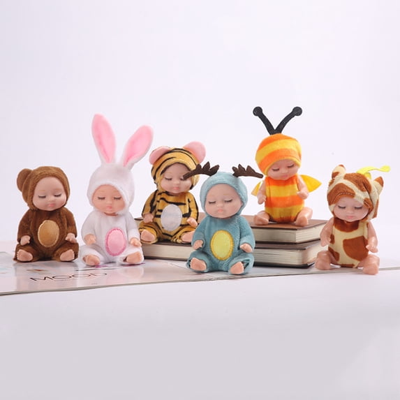 Lifelike Sleeping Doll Toy Soothing Vinyl Animal Clothing Figure for Bedroom Decoration and Home Ornament Peaceful Healing Visual Effect Doll