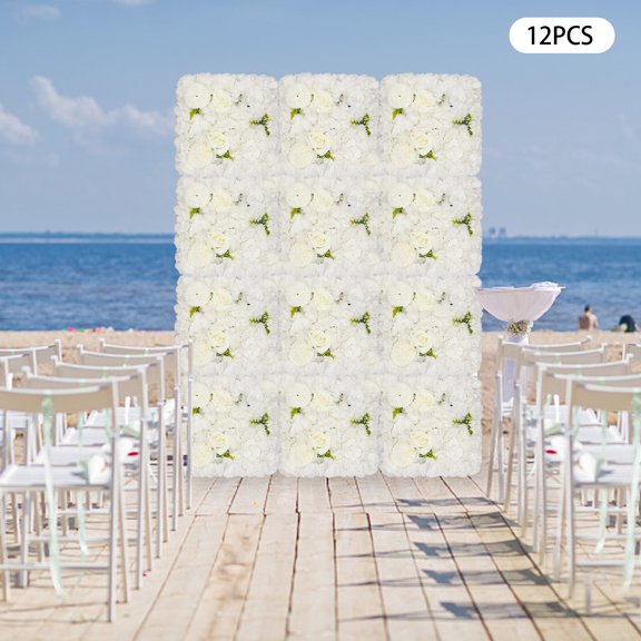 Lifelike Stereo White Fake Flower Backdrop Easy Clean Low Maintenance For Wedding Hotel Balcony