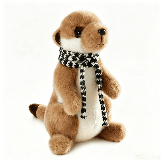 Lifelike Wild Animals Meerkat Stuffed Animals Toy-Soft Scarf Mongoose Plushies Gifts for Animal Lovers