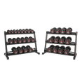 thumbnail image 1 of Lifeline 5 lb–75 lb (1,200 lb) Pro Round Dumbbell Set with 3-Tier Rack, 1 of 2