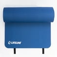 thumbnail image 1 of Lifeline Exercise Pro Double-sided Mat with Extra Thick 5/8" Dual Texture Foam, Integrated Carry Straps and Ribbed Non-slip Surface - Blue, 1 of 5