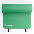 thumbnail image 1 of Lifeline Exercise Pro Double-sided Mat with Extra Thick 5/8" Dual Texture Foam, Integrated Carry Straps and Ribbed Non-slip Surface - Green, 1 of 7