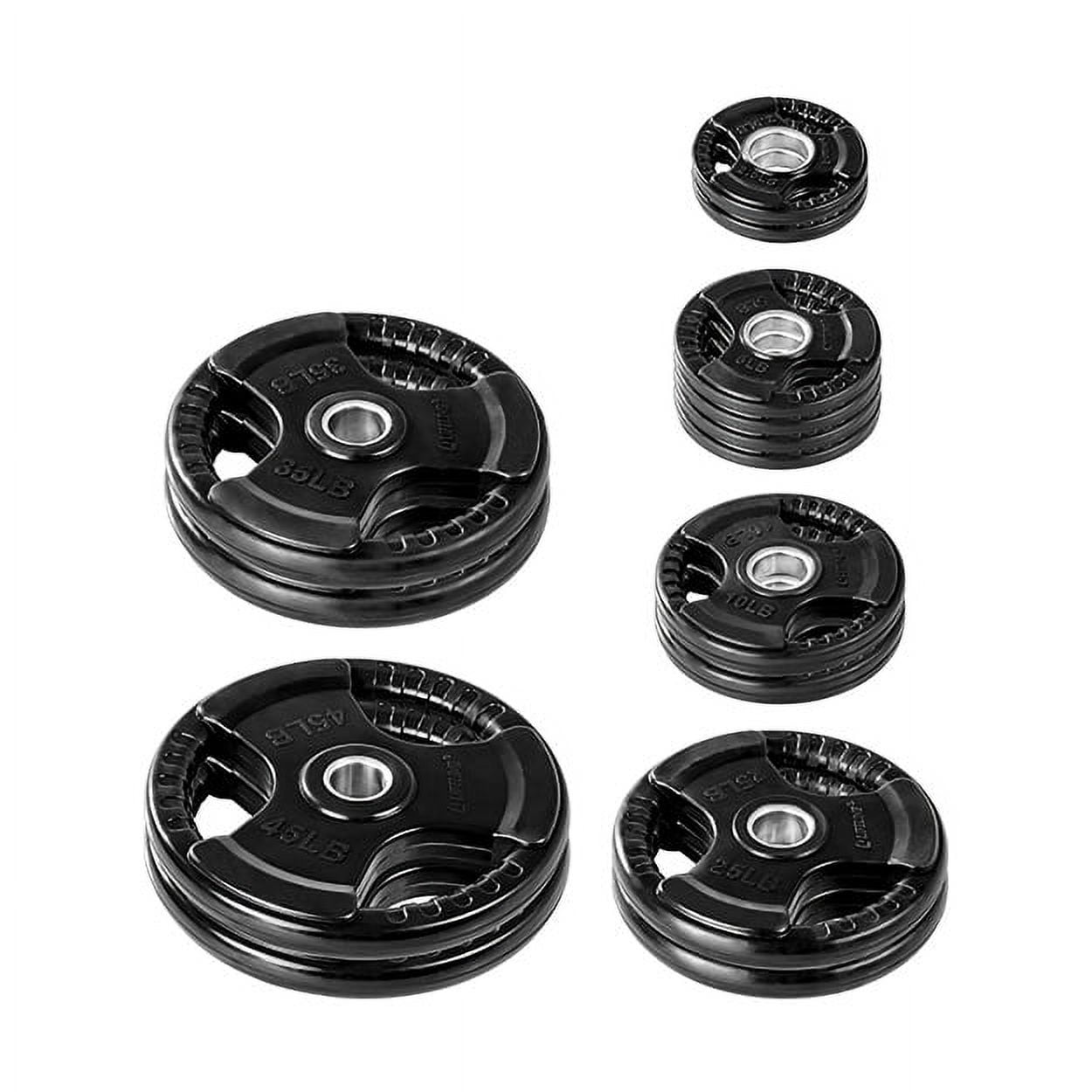Lifeline Fitness 255 LB Olympic Weight Set - Rubber Coated Weight Plates for Olympic Barbells