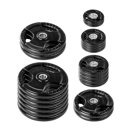 Lifeline Fitness 455 LB Olympic Weight Set - Rubber Coated Weight Plates for Olympic Barbells