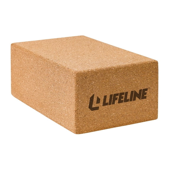 Lifeline Fitness Cork Yoga Block - Sustainable Home Gym Workout Equipment for Yoga, Pilates and General Fitness - Supportive and Durable - 3.5 X 5.5 x 9