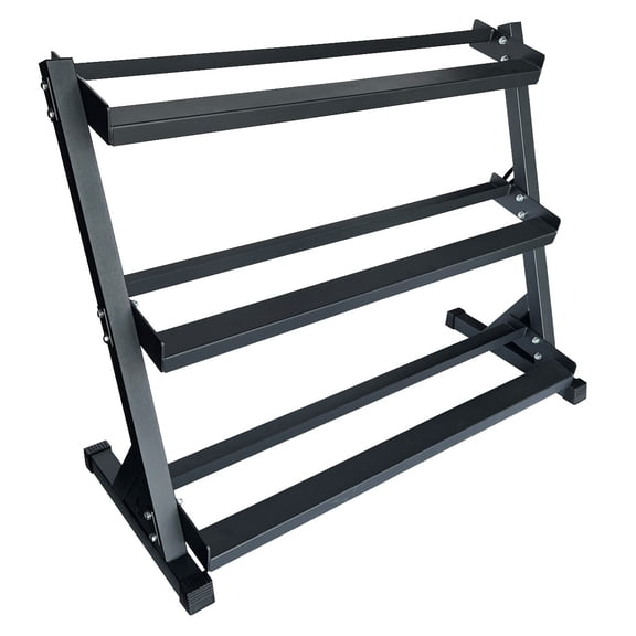 Lifeline Fitness Dumbbell Rack - Three-Tier Weight Storage Organizer for Home Gym - Up to 1000 lbs