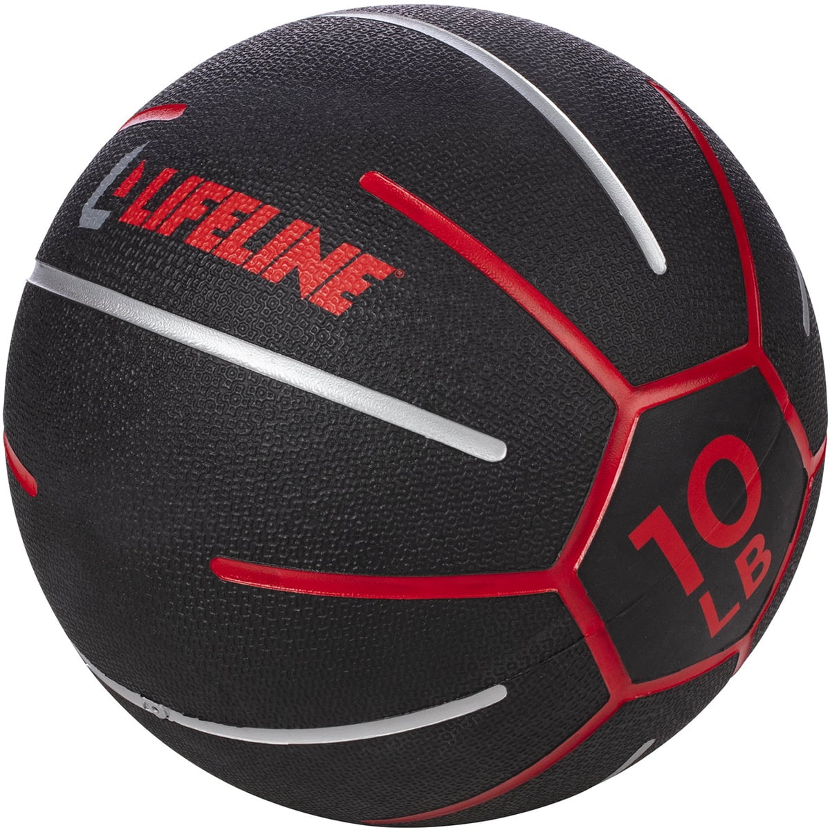 Lifeline Fitness Exercise Training Medicine Ball - 10 lb. - Black/Red