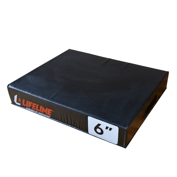 Lifeline Fitness Foam Plyo Box - Durable Plyometric Jump Box with Vinyl Cover and Handles - 6"