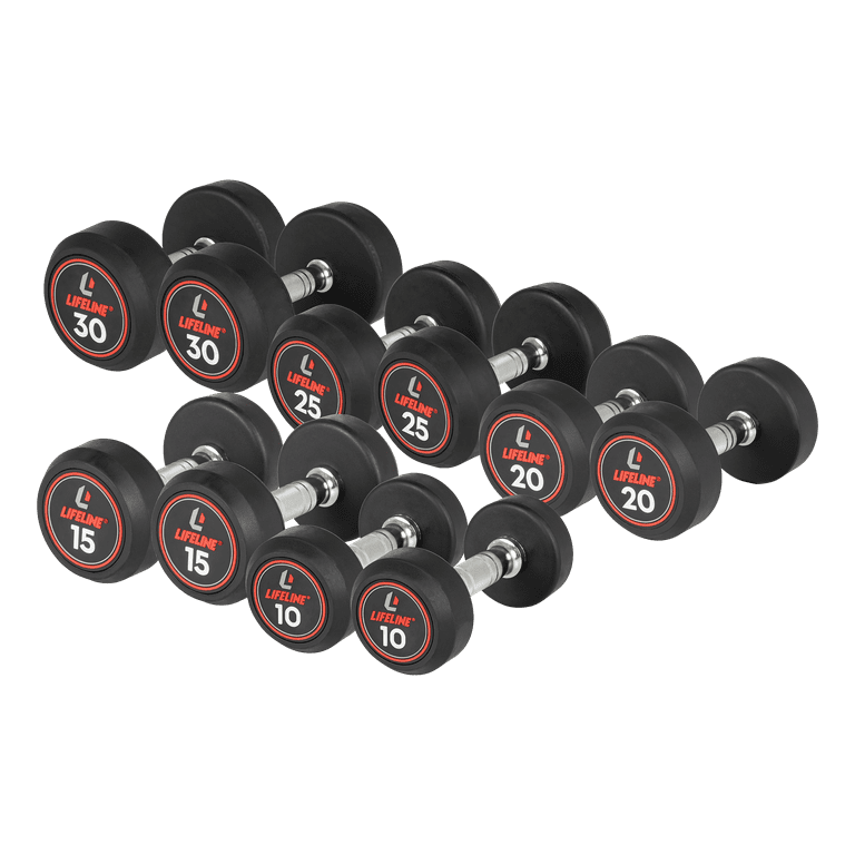 Lifeline Fitness Hex Rubber Dumbbell 200lb Weight Set Multiple Weight Sets Available Walmart