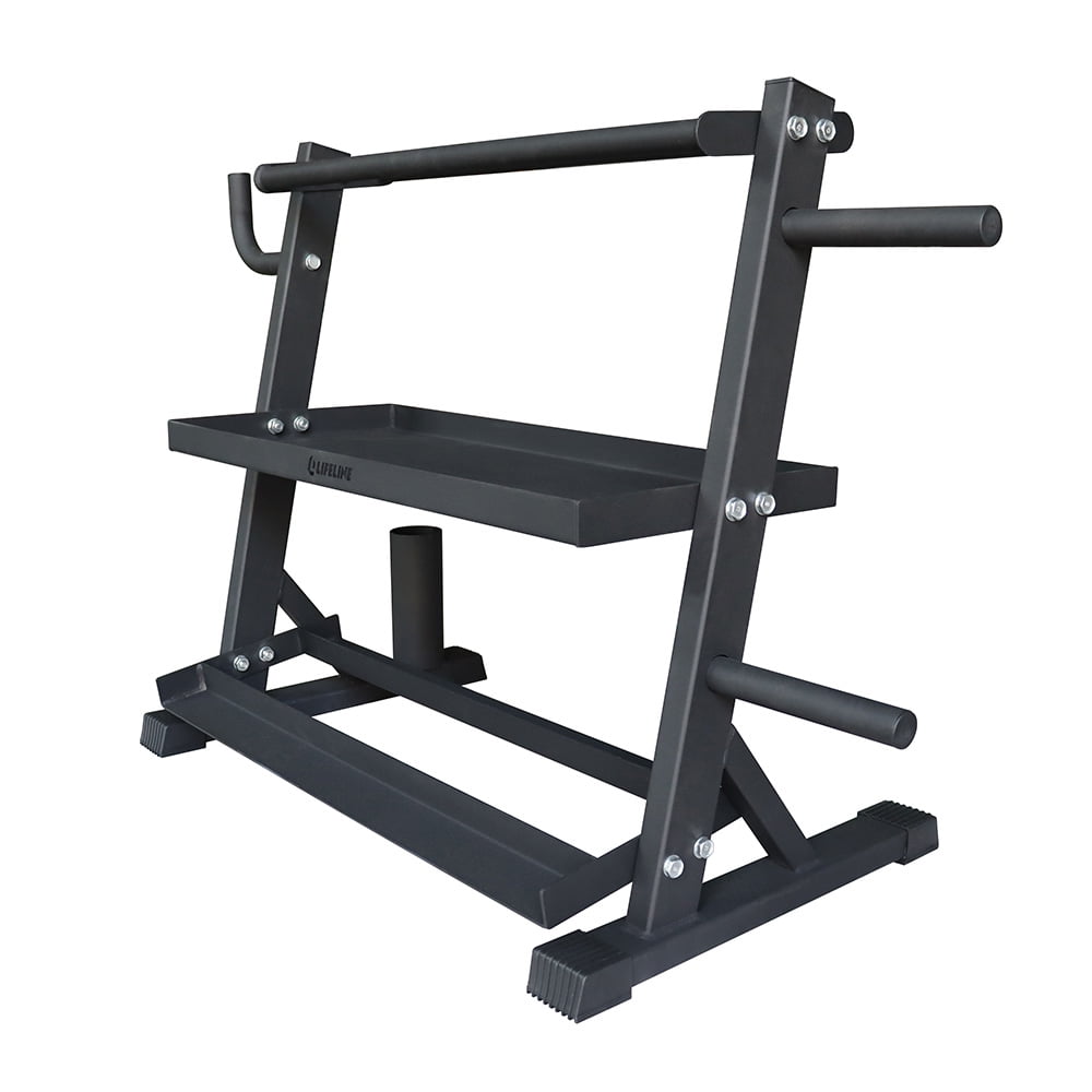 Black Heavy-Duty Steel 3-Tier Home Gym Storage Rack