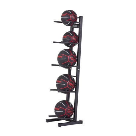 Lifeline Fitness Medicine Ball Set - 5 Weighted Balls - 2-10 lbs With Storage Rack