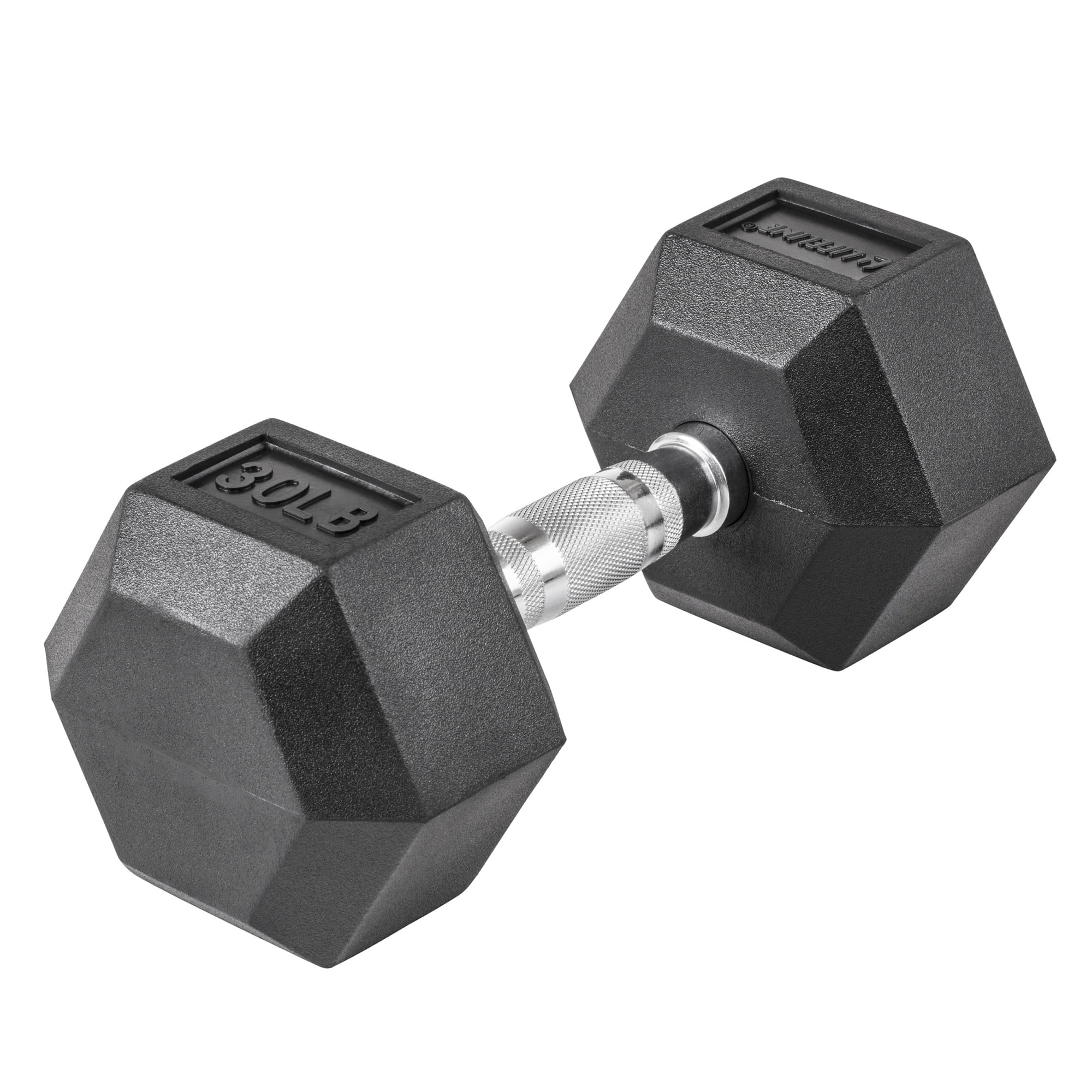 Lifeline Fitness Premium Rubber Hex Dumbbell, Single, 30 lbs