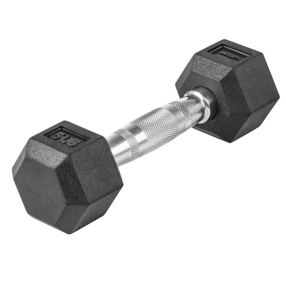 Lifeline Fitness Premium Rubber Hex Dumbbell, Single, 5 lbs