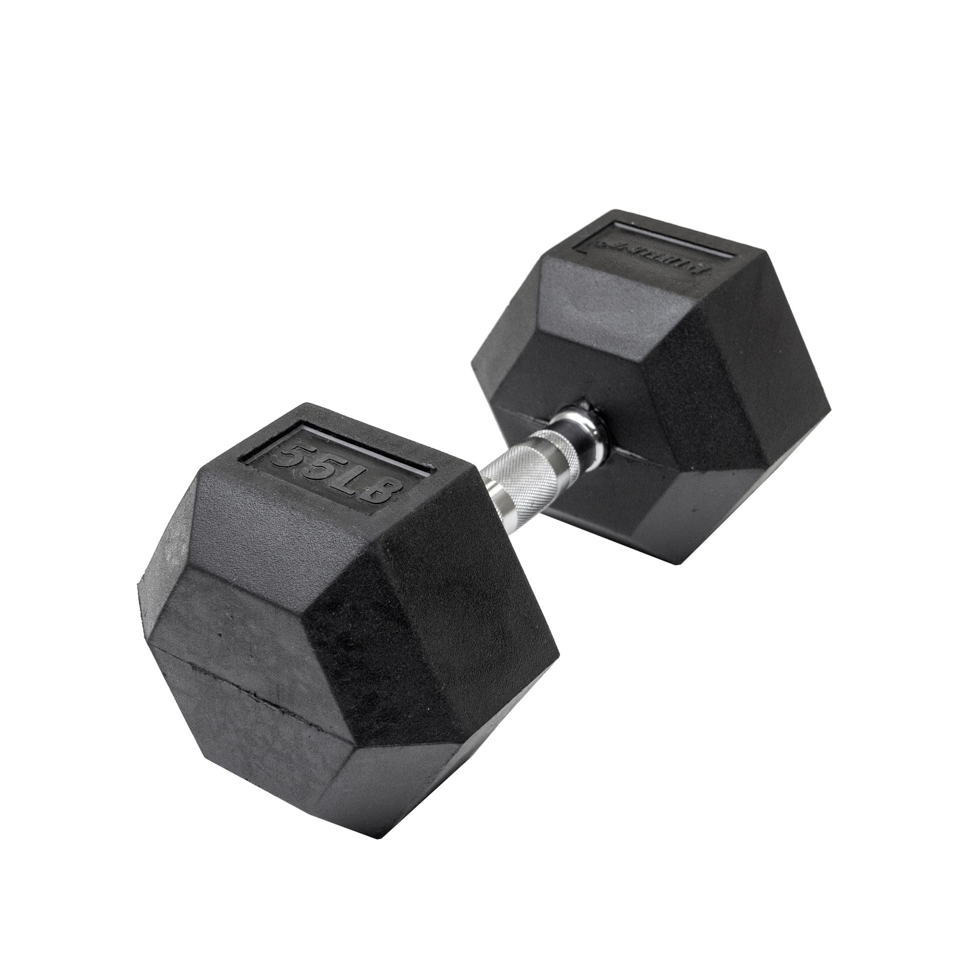Lifeline Fitness Premium Rubber Hex Dumbbell, Single, 55 lbs