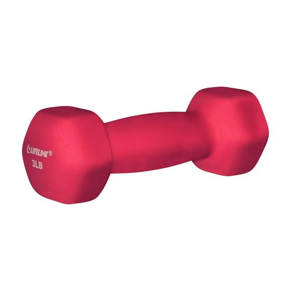 Lifeline Fitness 3lb Non-Slip Grip Hex Neoprene Dumbbell