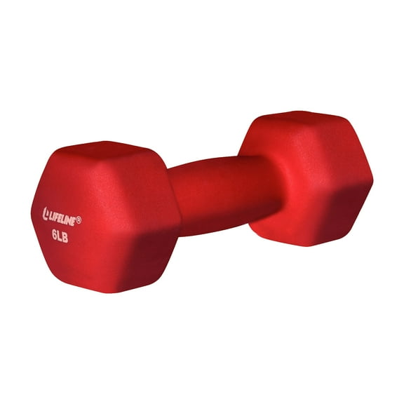 Lifeline Fitness 6lb Non-Slip Grip Hex Neoprene Dumbbell