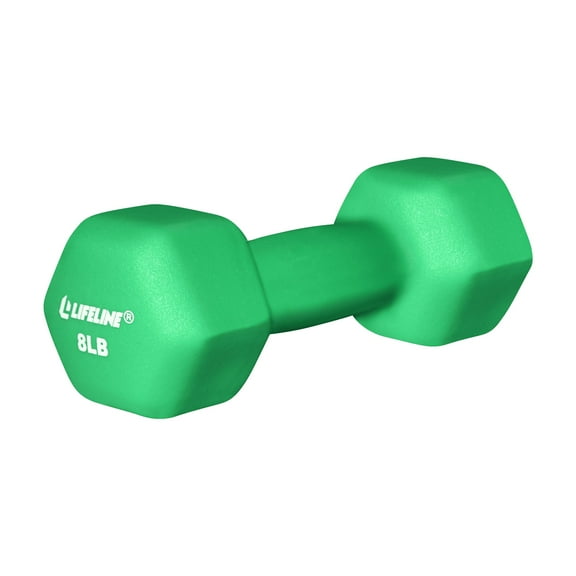 Lifeline Fitness 8lb Non-Slip Grip Hex Neoprene Dumbbell