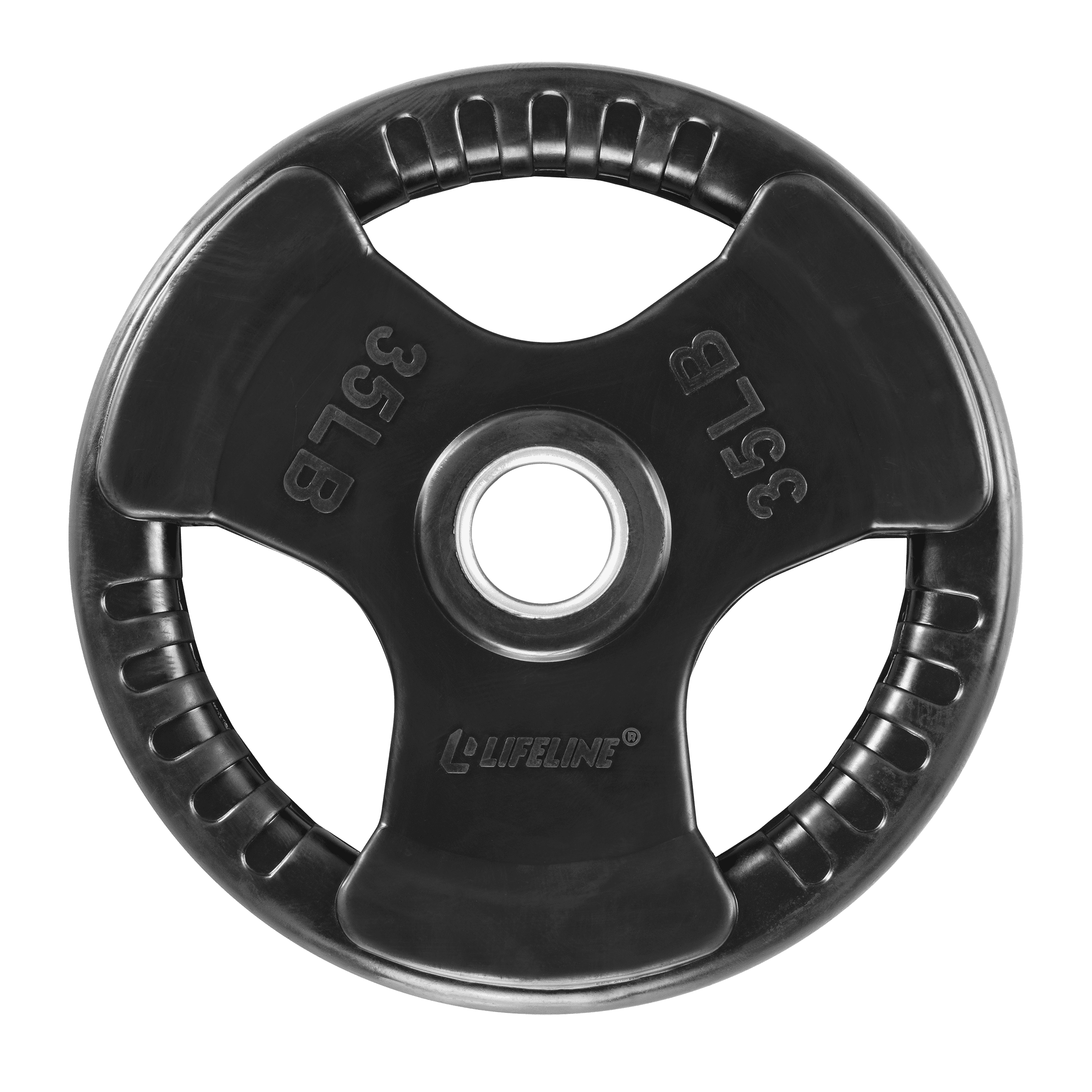 Lifeline Olympic Rubber Grip Plates for Easy Grip, Impact Resistance and Equipment Protection - 35 LBS