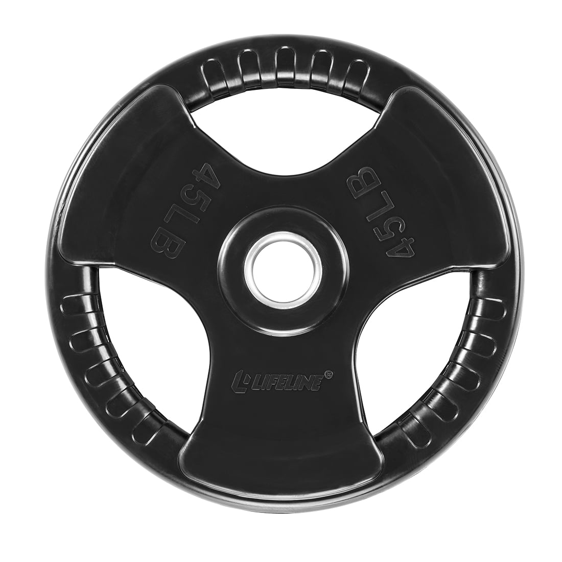 Lifeline Olympic Rubber Grip Plates for Easy Grip, Impact Resistance and Equipment Protection - 45 LBS