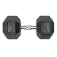 thumbnail image 1 of Lifeline Premium Rubber Hex Dumbbell, Single, 60 lbs, 1 of 6