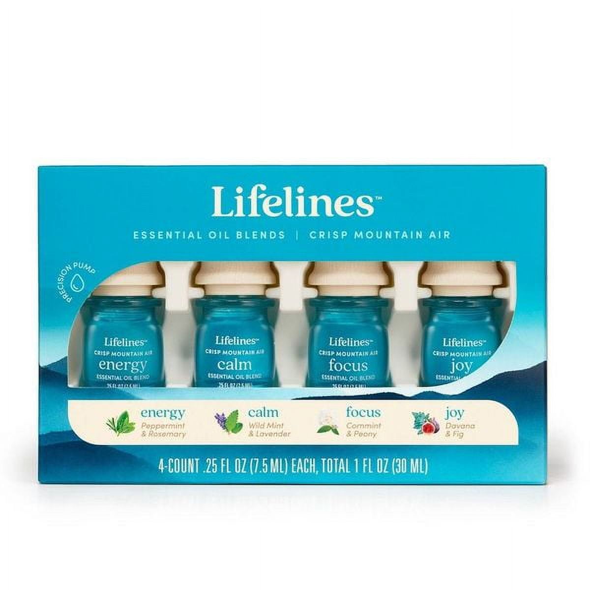 Lifelines Essential Oil Blends, 4-Pack (Joy, Calm, Focus & Energy