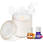 Lifelines Flameless Candle Essential Oil Diffuser Bundle with 2 ClickWick Essential Oil Blends, Frosted Cream