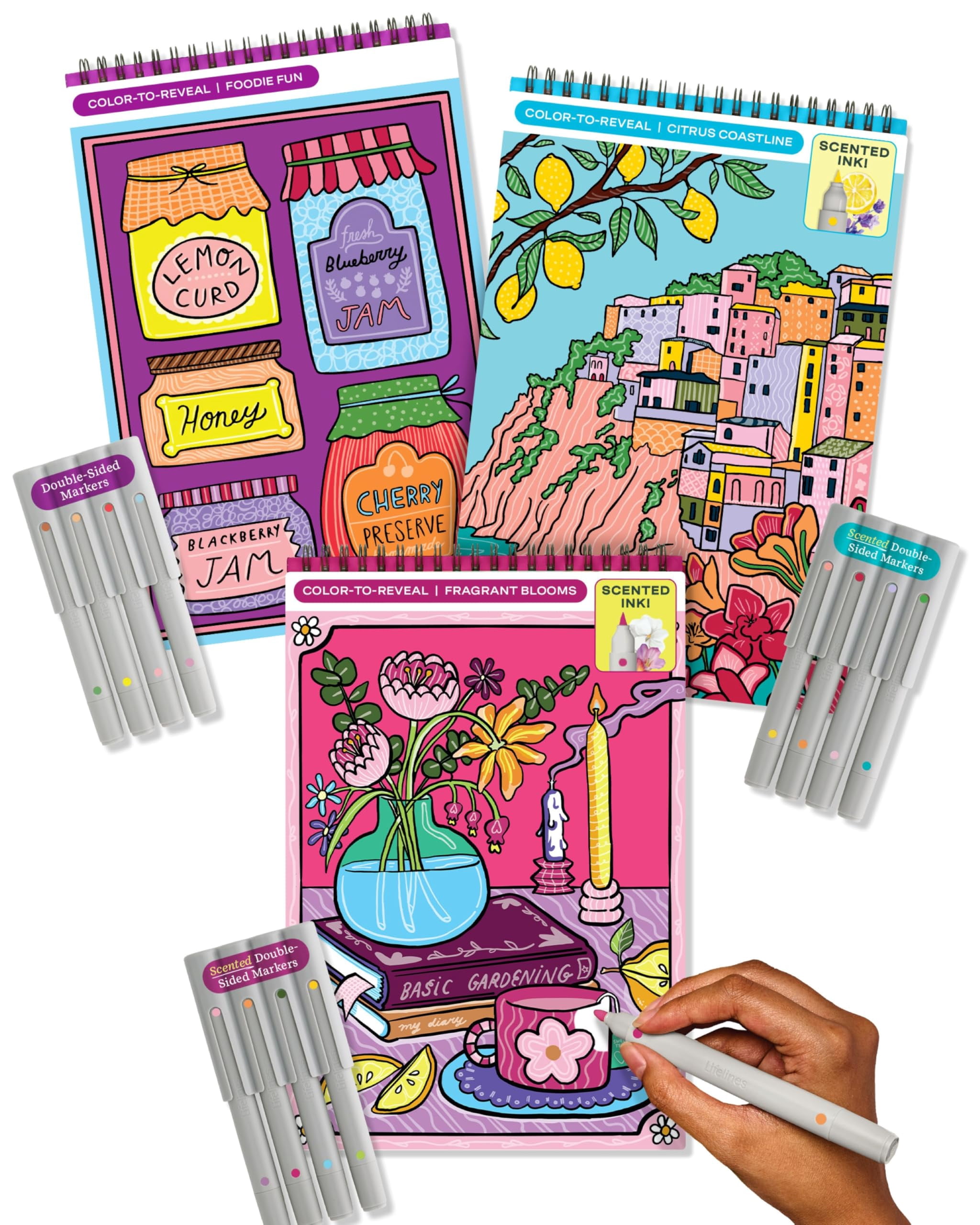 Lifelines FlowArt Activity Pad 3-Pack: Foodie Fun, Citrus Coastline ...