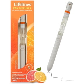 Lifelines Pen Diffuser, Citrus Grove - 1mm Black Ballpoint Pen with Scented Essential Oil Blends Aromatherapy Diffuser & Sensory Immersion Diffuse Aroma As You Write