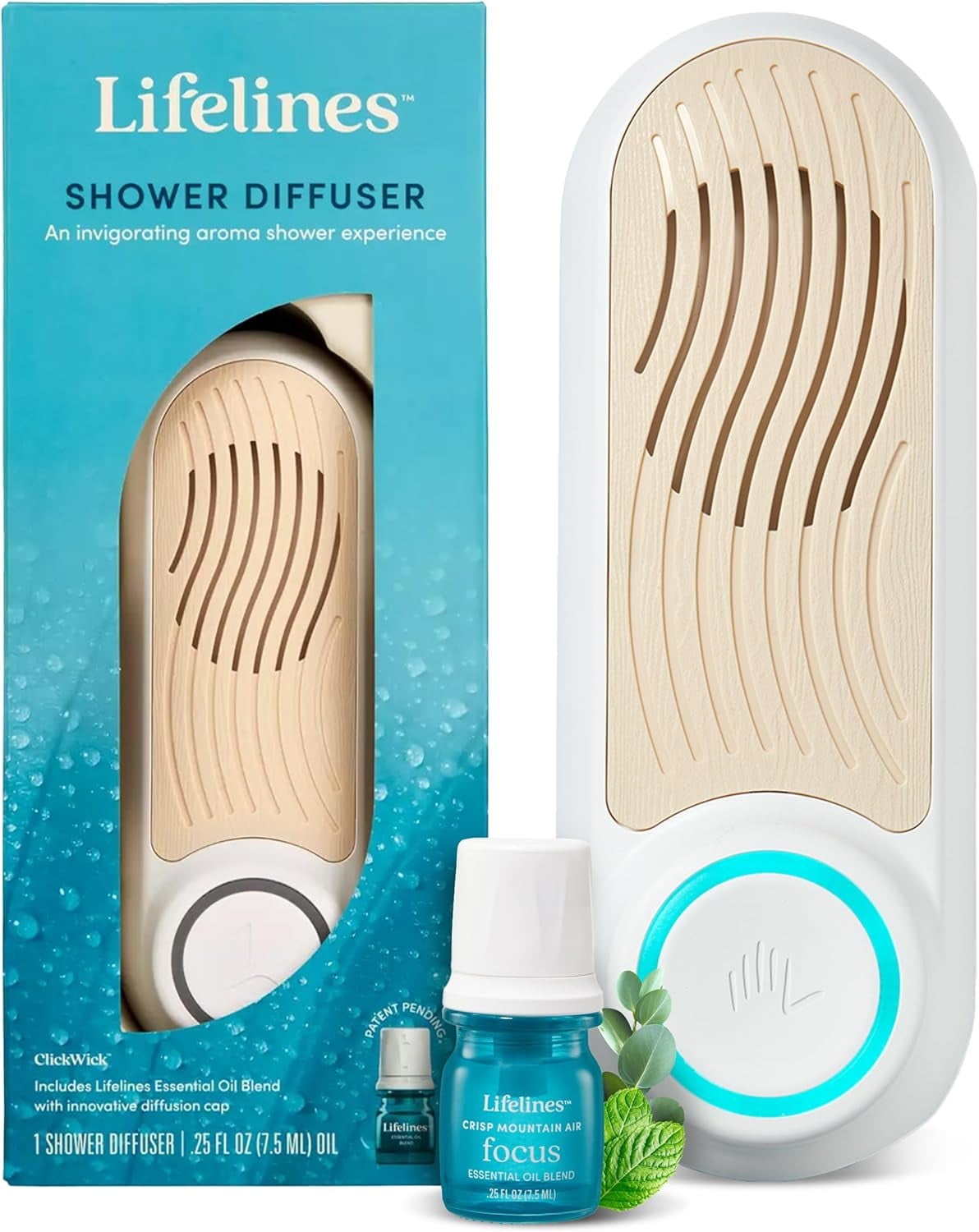 Lifelines Wall-Mounted Essential Oil Shower Diffuser, for Home Spa