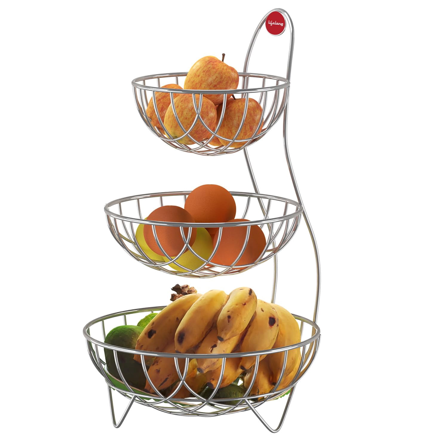 Lifelong Table Top Fruit Basket for Dining Table Kitchen Storage 3 Tier ...
