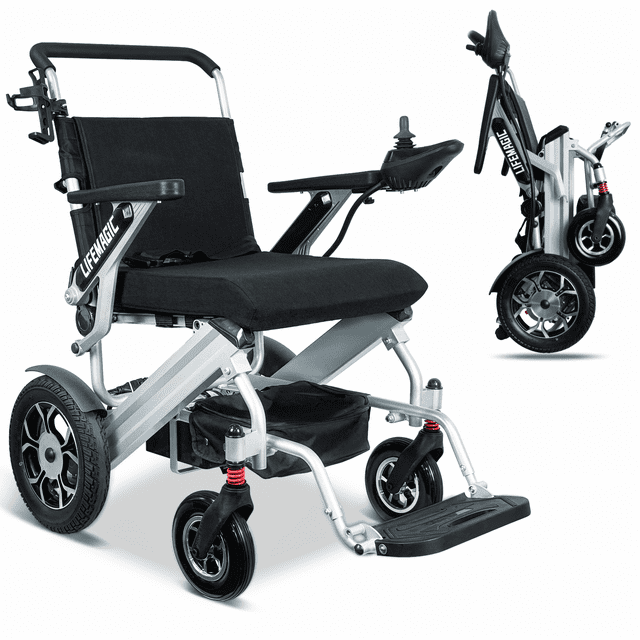 Lifemagic Electric Wheelchairs for Adults 25 Miles Long Travel Range Lightweight Foldable Power