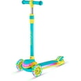 thumbnail image 1 of Lifemaster 3-Wheel Kids Scooter with Multi-Color Lights on Deck & Wheels – 5-Height Handlebar, Wide Anti-Slip Deck, Child Safety Certified, Boys & Girls Ages 3+ Supports Up to 150 lbs, Aqua Yellow, 1 of 5