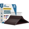 thumbnail image 1 of Lifemaster Wooden Hanger Set, 30-Pack – Non-Slip, Space-Saving Hangers for Suits, Coats, Jackets, Pants & Dresses with 360° Swivel Hooks, Cherry, 1 of 4