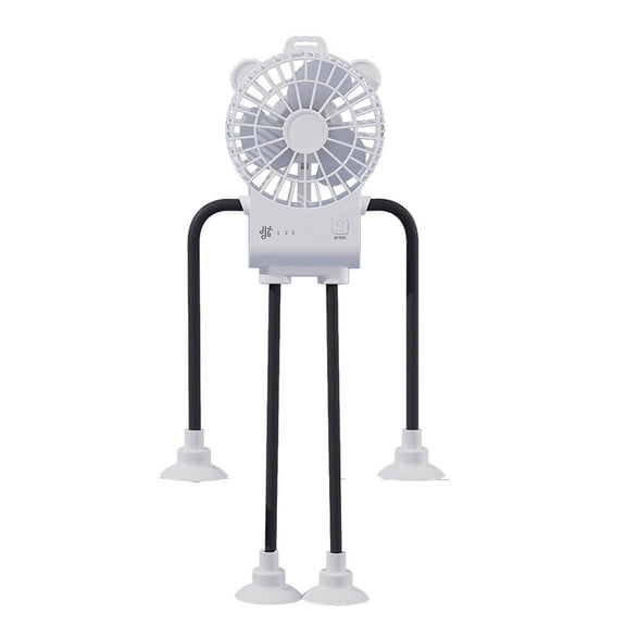 Lifemode Flexible Robot Suction Cup Mini Fan, 3 Speed USB Rechargeable Personal Fan 11.9432cm
