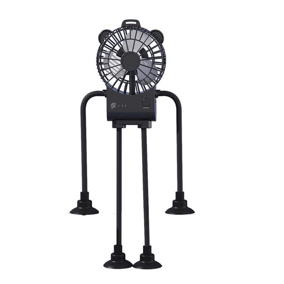 Lifemode Flexible Robot Suction Cup Mini Fan, 3 Speed USB Rechargeable Personal Fan 11.9432cm