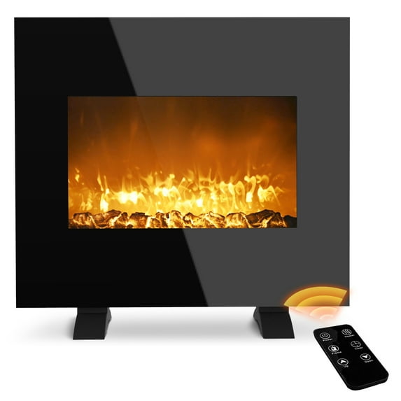 Lifeplus 26"1500-Watt Freestanding or Wall Mounted Electric Fireplace Heater, Black