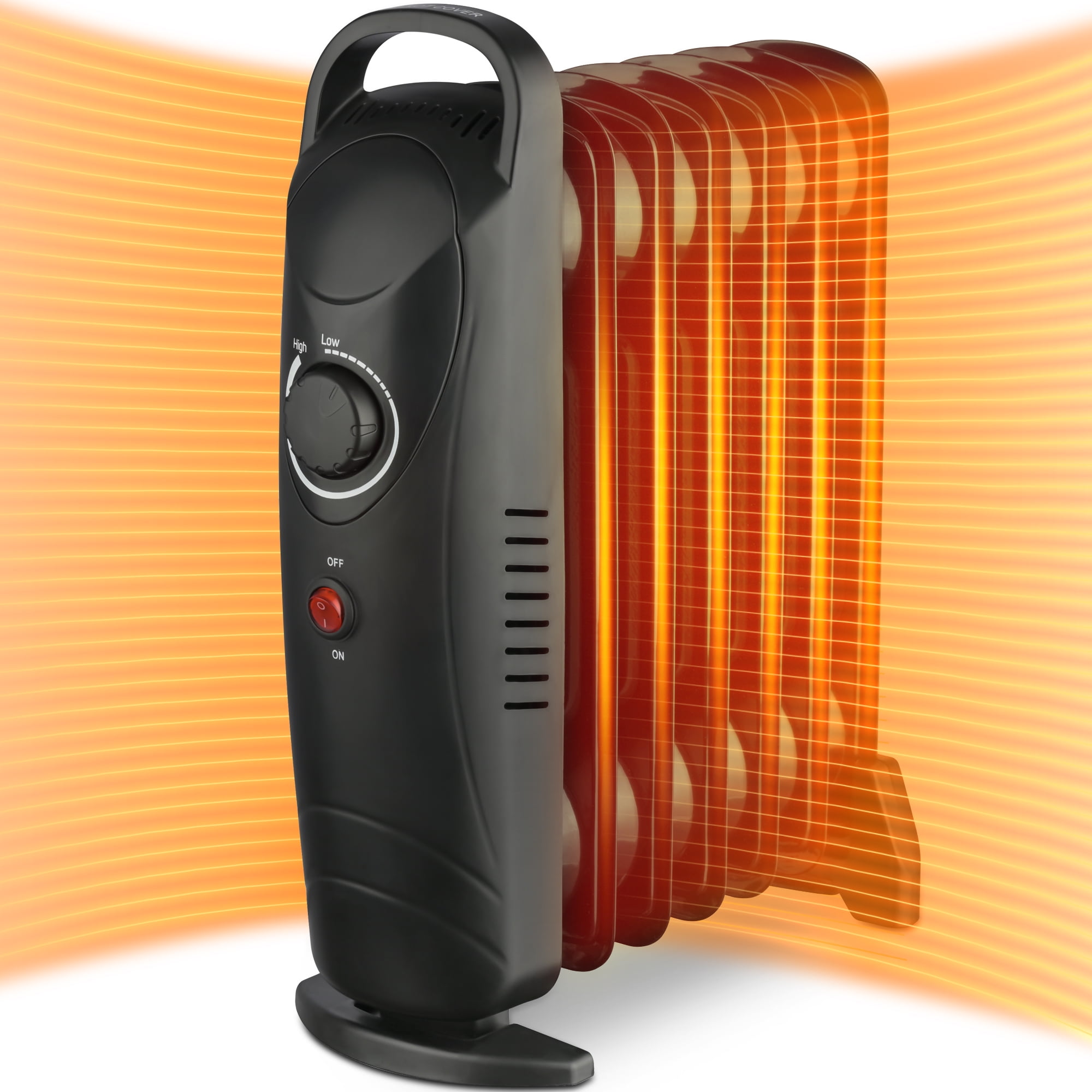 Lifeplus 700-Watt Oil Filled Electric Space Heater, Black Finish, 12-inch -  Walmart.com
