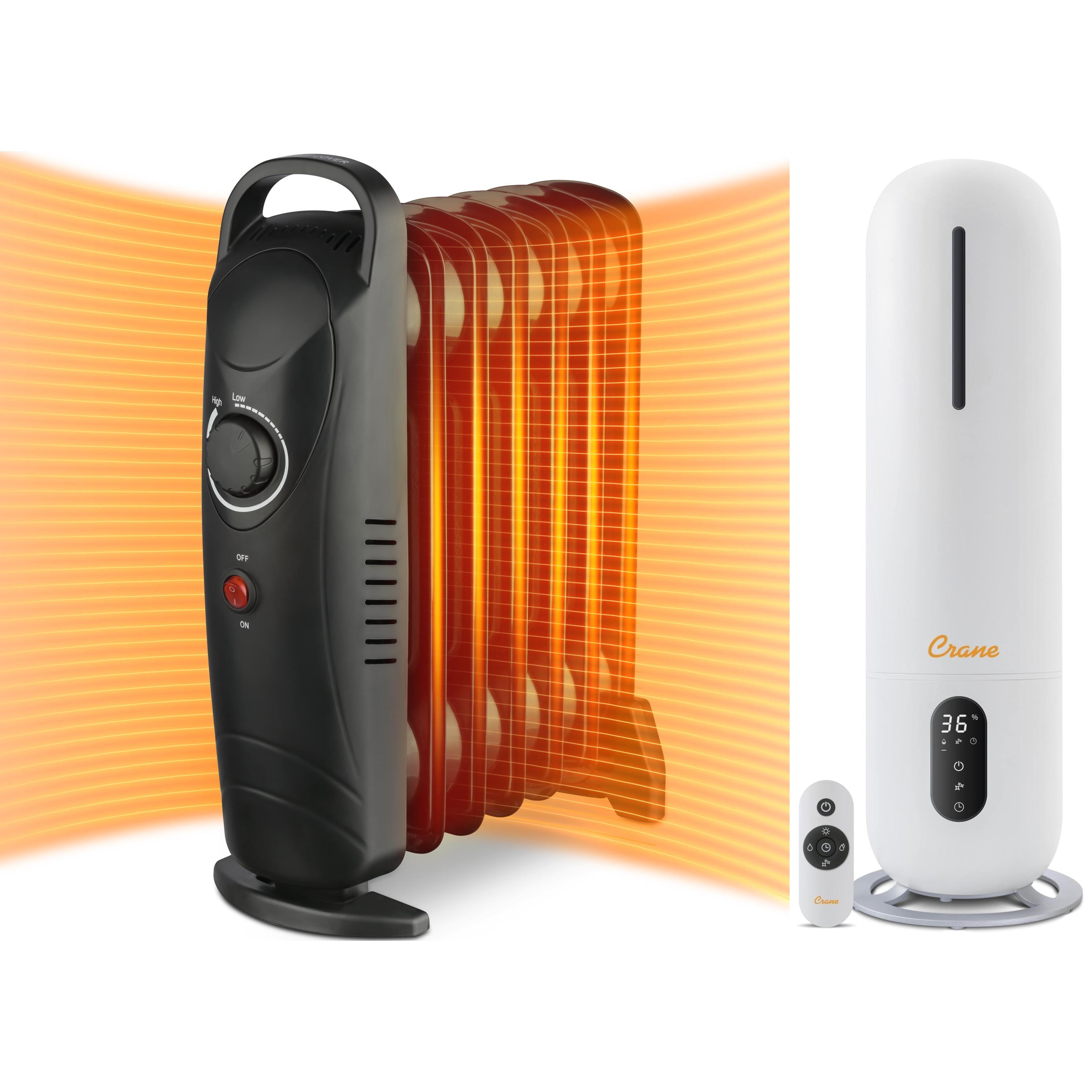 Lifeplus 700Watt Oil Filled Electric Space Heater and Crane USA Cool