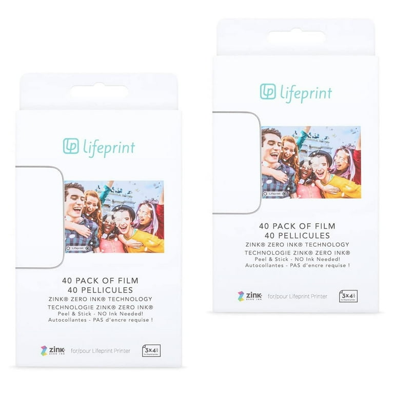 Lifeprint Zero Ink 3x4 Photo Paper 80 Pack for Lifeprint 3x4