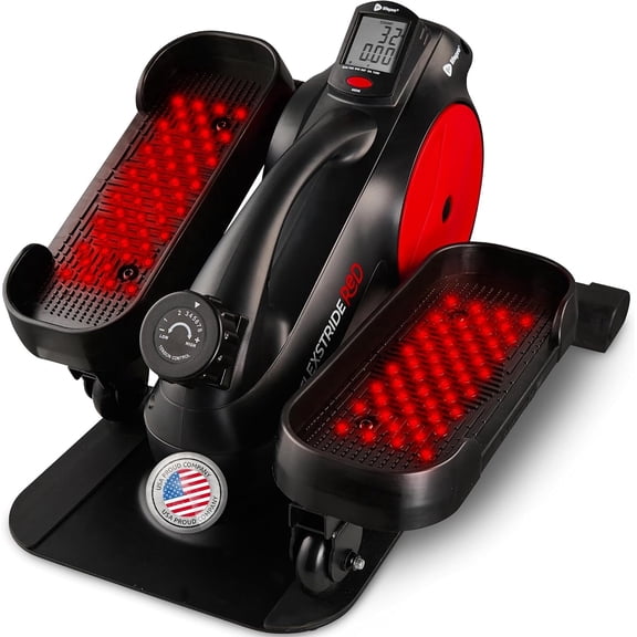 Lifepro FlexStride Under Desk Elliptical - Motorized Pedal Exerciser with Red Light Therapy - Quiet Leg Exerciser for Seniors & Office - Red