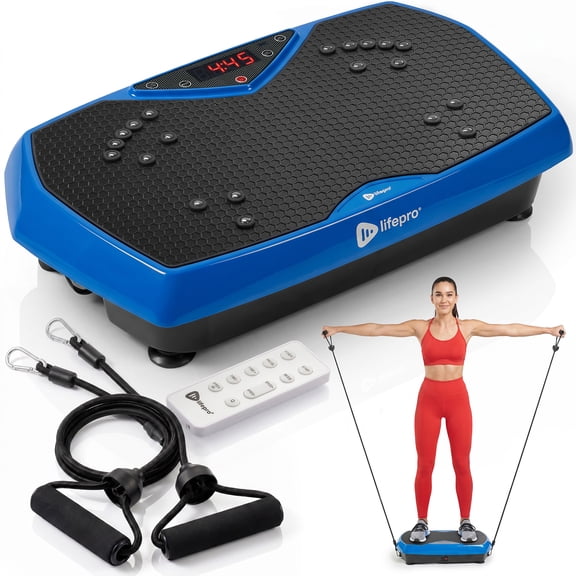 Lifepro HexaPlate Vibration Plate 330 lbs, Vibrating Plate for Exercise, Lymphatic Drainage and Weight Loss with Oscillating Motor, 120 Speeds, 9 Modes, Magnetic Acupoints, Blue