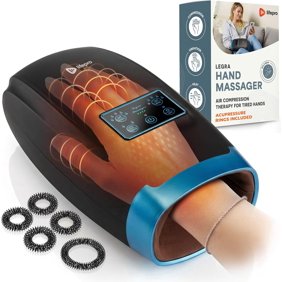 LifePro Legra Hand Massager with Heat and Compression &ndash; Electric Hand Massager with 5 Modes, Vibration & Adjustable Intensity - Black