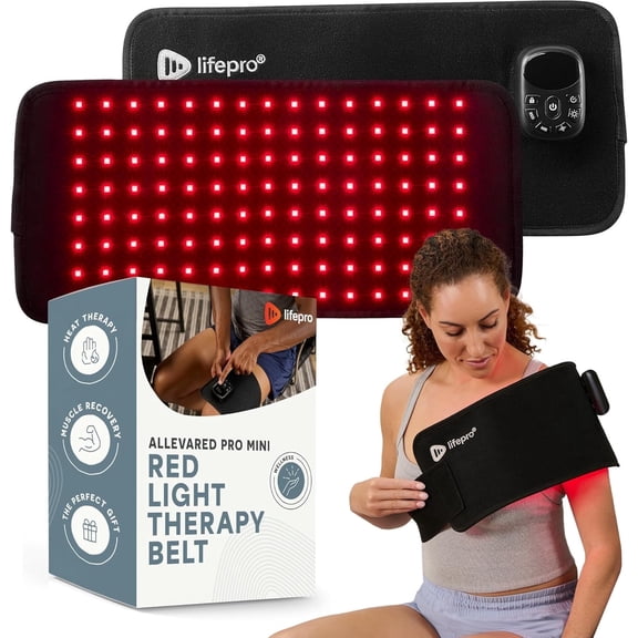 Lifepro Red Light Therapy Belt  Infrared Light Pad for Back, Muscle Relaxation, Circulation & Post-Workout Recovery - Black
