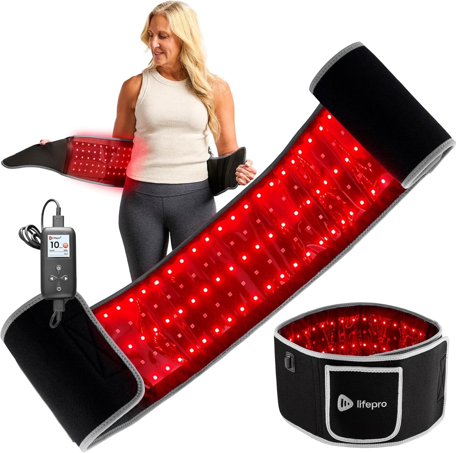 Lifepro, Red Light Lamp Belt, Portable Infrared LED Wrap 660nm & 850nm -  Walmart.com