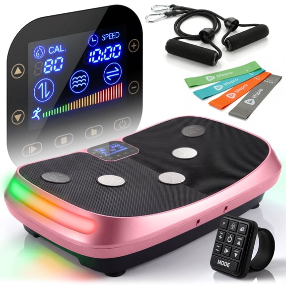 Lifepro Rumblex 4D Vibration Plate Exercise Machine – Triple Motor Whole Body Vibrating Platform for Weight Loss, Recovery & Fitness – Advanced 4D Vibration Plate Machine for Home Gym Workouts - Pink