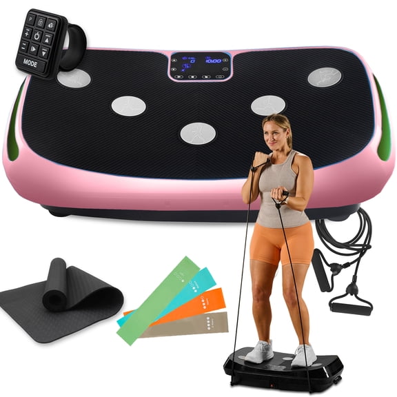 Lifepro Rumblex 4D Vibration Plate Exercise Machine – Triple Motor Whole Body Vibrating Platform for Weight Loss, Recovery & Fitness – Advanced 4D Vibration Plate Machine for Home Gym Workouts - Pink