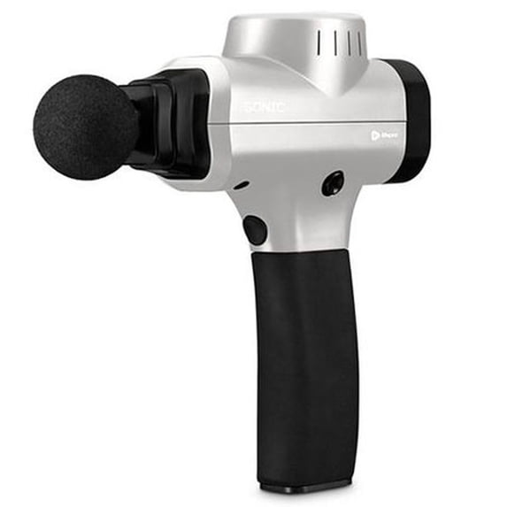 Lifepro Sonic Handheld Deep Tissue Muscle Percussion Compact Massage Gun, Silver