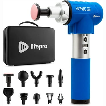 Lifepro Sonic LX Percussion Massage Gun with Heat for Muscle Pain Relief, Blue