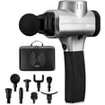thumbnail image 1 of LifePro Sonic Massage Gun – Deep Tissue Handheld Massager Gun for Back & Body with 8 Heads, 6 Speeds – Portable Percussion Muscle Gun for Athletes - Silver, 1 of 7